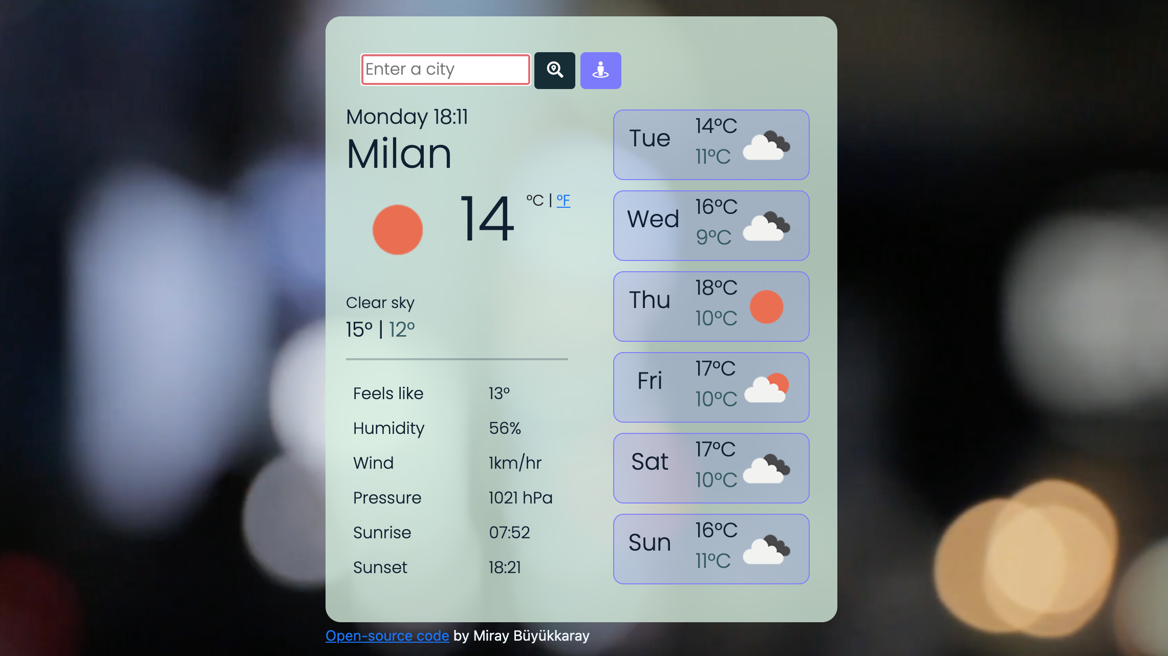 Weather app preview